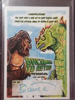 Back to Retro Gargoyles DEMONA Sketch Card Painting by Bianca Thompson - Image 2