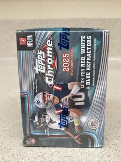 Topps Chrome 2025 NFL Blaster Box – 1 Box – Red White Blue Refractors - Image 3