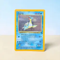 Pokemon Lapras 10/62 Fossil Unlimited Holo Rare WOTC Vintage MP - Image 1