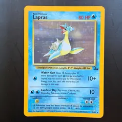 Pokemon Lapras 10/62 Fossil Unlimited Holo Rare WOTC Vintage MP - Image 4