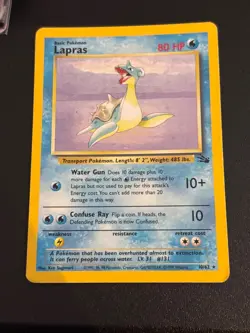 Pokemon Lapras (10) Unlimited Holo Holo Rare Fossil 10/62 MP - Image 1