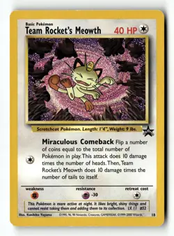 Pokemon Card Team Rocket's Meowth LP WoTC Promo 18/53 - Image 1