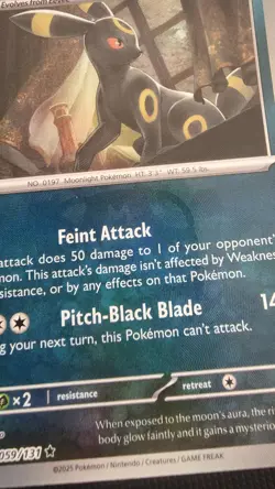Pokemon TCG Umbreon 059/131 Prismatic Evolutions Masterball Holo - Image 2
