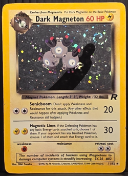 SWIRL 2000 Pokemon Team Rocket Dark Magneton Holo #11/82 MP SWIRL - Image 1