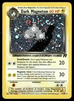 Dark Magneton 11/82 Rare Team Rocket Pokemon Unlimited Holo LP - Image 1