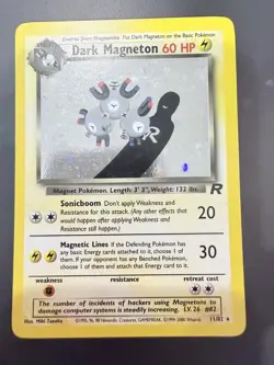 Pokemon Dark Magneton 11/82 Unlimited Holo Rare Team Rocket LP - Image 1
