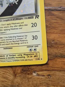 Dark Magneton 11/82 Team Rocket Holo Rare Pokemon Card 1999 TCG Vintage - Image 3