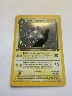 Pokemon TCG Team Rocket Dark Magneton 11/82 1st Ed Holo LP SWIRL - Image 2