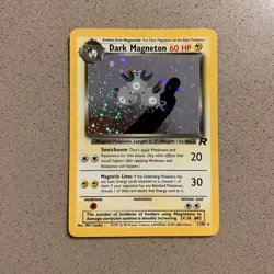 Pokemon TCG Dark Magneton (11) 11/82 Unlimited Holo Rare Team Rocket SWIRL - Image 1