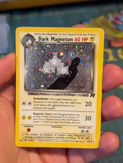 Pokemon Dark Magneton TCG Team Rocket Card 11/82 Unlimited Holo Rare *SWIRL* - Image 2