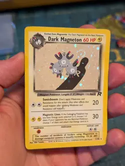 Pokemon Dark Magneton TCG Team Rocket Card 11/82 Unlimited Holo Rare *SWIRL* - Image 3