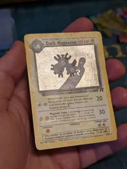 Pokemon Dark Magneton TCG Team Rocket Card 11/82 Unlimited Holo Rare *SWIRL* - Image 4
