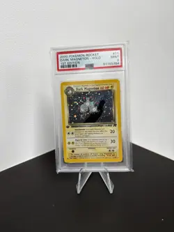Pokemon 1st Edition Team Rocket Dark Magneton Holo 11/82 PSA 9 Mint Swirl - Image 1