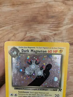 Pokemon Dark Magneton TCG Team Rocket Card 11/82 Unlimited Holo Rare *SWIRL* - Image 2