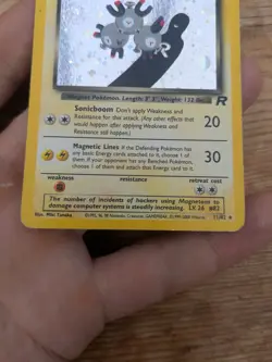 Pokemon Dark Magneton TCG Team Rocket Card 11/82 Unlimited Holo Rare *SWIRL* - Image 3