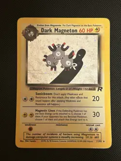 Pokemon TCG Dark Magneton Team Rocket 11/ 82 Holo Unlimited Holo Rare HP/ Crease - Image 3