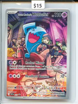 2025 Pokemon SVP 203 Team Rocket’s Wobbuffet Holo Promo Card - Image 1