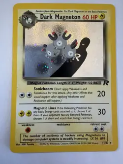 Pokemon TCG Dark Magneton Team Rocket Holo Rare 11/82 2000 60 HP Miki Tanaka - Image 1
