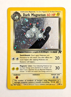 Pokemon TCG Dark Magneton (11) 11/82 Unlimited Holo Rare Team Rocket SWIRL - Image 1