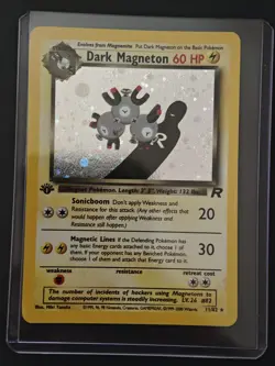 ⚡ Pokemon TCG Dark Magneton 11/82 Holo Rare 1st Edition Team Rocket Card ⚡ - Image 1