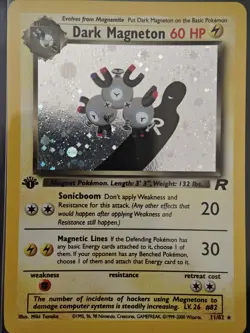 ⚡ Pokemon TCG Dark Magneton 11/82 Holo Rare 1st Edition Team Rocket Card ⚡ - Image 2