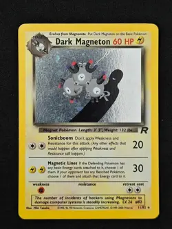 ⚡ Dark Magneton ⚡ 11/82 – Team Rocket – WOTC – Holo Rare – Pokemon TCG crease - Image 1
