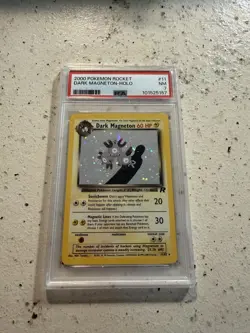 Pokemon Dark Magneton Holo Team Rocket PSA 7 11/82 2000 English - Image 1