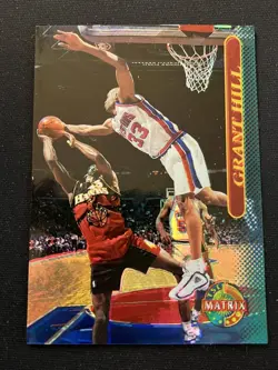 Grant Hill 1996-97 Stadium Club Basketball Matrix parallel #10 Detroit Pistons - Image 1