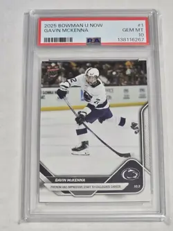 Gavin McKenna - 2025-26 Bowman U Now Rookie RC - Penn State Debut PSA 10 #1 - Image 1