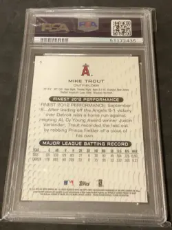 2013 Topps Finest - Mike Trout #1 MVPs Los Angeles Angels PSA 10 - Image 2