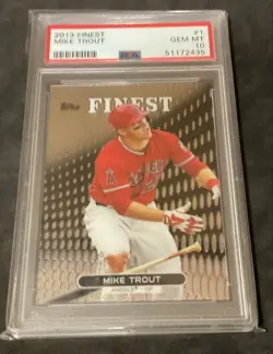 2013 Topps Finest - Mike Trout #1 MVPs Los Angeles Angels PSA 10 - Image 3