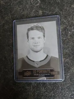 2021-22 Upper Deck Series 2 UD Portrait Rookie Filip Gustavsson Card# P-55 - Image 1