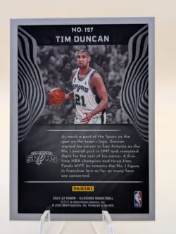 2021-22 Panini Illusions Basketball Tim Duncan card #127 San Antonio Spurs HOF - Image 2