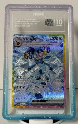 Glaceon ex 206/187 Sv8a Terastal Festival Ex Holo Japanese TAG Pristine 10 USA - Image 1