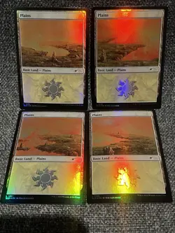 4x Plains FOIL Angels But Cooler Land Set Magic SLD 1348 1349 1350 1351 - Image 1