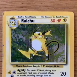 Pokemon TCG Base Set Raichu 14/102 Holo Rare 80 HP English 1999 WOTC - Image 3
