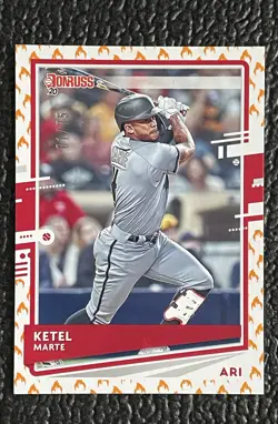 🔥1/1! KETEL MARTE 2020 DONRUSS BASEBALL ON FIRE #'D 01/75!🔥DIAMONDBACKS! - Image 1