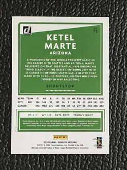 🔥1/1! KETEL MARTE 2020 DONRUSS BASEBALL ON FIRE #'D 01/75!🔥DIAMONDBACKS! - Image 2