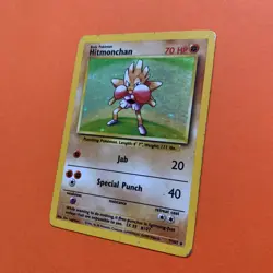 Hitmonchan Holo Rare MP 7/102 Base Set Pokemon Card 007/102 Vintage WOTC - Image 3