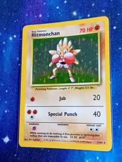 Hitmonchan Holo Pokemon Card WOTC 7/102 Base Set Rare Vintage 1999 LP - Image 1