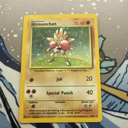 Pokemon Card Hitmonchan 7/102 4th Print Holo Rare Base Set 1999-2000 WOTC - Image 1
