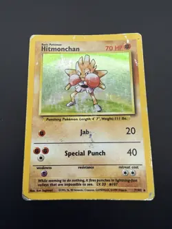 Hitmonchan 7/102 | Base Set | Holo Rare Pokemon Card | HP - Image 1
