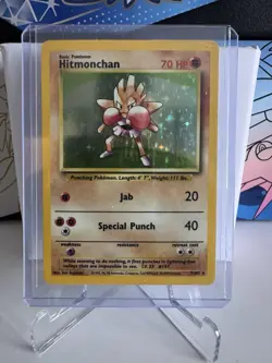 Pokemon TCG Hitmonchan Base Set Holo Rare Card 7/102 NM Condition - Image 1