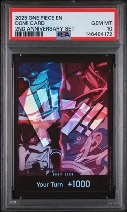 2025 ONE PIECE ENGLISH VERSION 2ND ANNIVERSARY SET DON!! CARD PSA 10 - Image 1