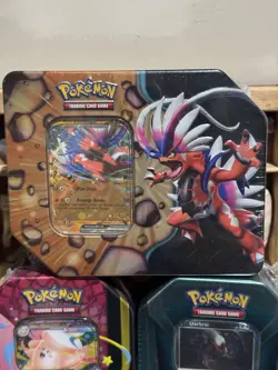 Pokemon TCG Lot Of 5 Sealed Large Tins!!! Mega Clefable , Tyranitar And More! - Image 5