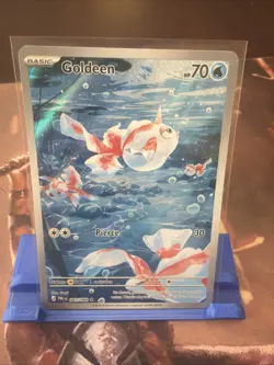 Goldeen Illustration IR Rare 087/084 Pitch Black Card in hand! Pokemon English - Image 1