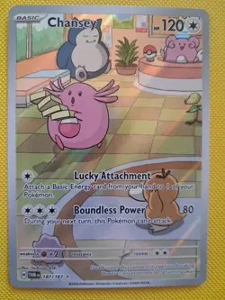 Pokemon Chansey TCG Twilight Masquerade Holo Card Illustration 187/167 - Image 1