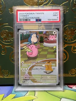 Pokemon Chansey Holo Illustration TCG Card 187/167 Twilight Masquerade PSA 9 - Image 1