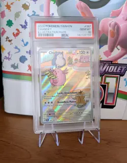 Pokemon TCG Twilight Masquerade Chansey 187/167 PSA 10 - Image 1