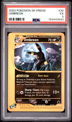 2003 POKEMON SKYRIDGE #32 UMBREON PSA 5 - Image 1